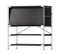 TT-YEC Estantería De Estilo Industrial Retro para CD, Estante De Almacenamiento Abatible con Patas De Acero Al Carbono, Estante De Almacenamiento Multimedia De Pie con Estantes,H90×l100×w40