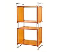 TT-YEC Estantería De Lujo para Discos De Acrílico De Alta Transparencia con Soporte De Acero Inoxidable, Torre De Almacenamiento Multimedia De 4 Niveles Y Estante Superior,D