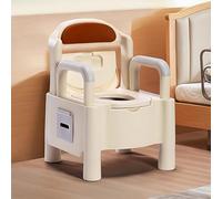 TT-YEC Inodoro Móvil De Cabecera Para Interiores, Orinal De Seguridad Con Altura Ajustable, Reposabrazos Extraíbles Y Cubo Interior, Silla De Ducha-Inodoro 3 En 1
