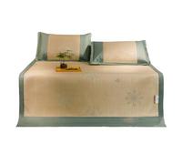 TT-YEC Juego De Colchoneta para Dormir De Ratán De Verano, Estera Refrescante Plegable para El Hogar, Estera De Seda De Hielo Lavable, Juego De Funda De Cama Refrescante,180 * 200cm