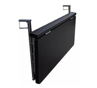 TT-YEC Mesa Colgante para Balcón Al Aire Libre, Mesa Auxiliar con Barandilla De Balcón Plegable Ajustable En Altura De 5 Niveles, Marco De Aleación De Aluminio,Black 120cm