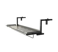 TT-YEC Mesa Colgante para Balcón, Mesa Auxiliar con Barandilla De Metal para Balcón, Respaldo Ajustable En 7 Posiciones, Mesa Colgante Que Ahorra Espacio, Mesa De Centro para Jardín,Black 60cm