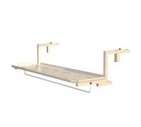 TT-YEC Mesa Colgante para Balcón, Mesa Auxiliar con Barandilla De Metal para Balcón, Respaldo Ajustable En 7 Posiciones, Mesa Colgante Que Ahorra Espacio, Mesa De Centro para Jardín,Beige 90cm