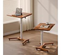 TT-YEC Mesa De Madera Maciza De Altura Regulable Para El Hogar, Mesa De Comedor Móvil Para Personas Mayores, Bandeja Para Silla De Ruedas Multifuncional, Altura Ajustable,C is 80 cm long