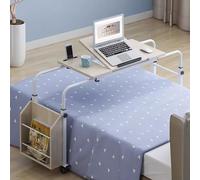 TT-YEC Mesa De Noche Grande Giratoria 360°, Escritorio Móvil De Pie, Mesa De Regazo Accesible Para Sillas De Ruedas, Altura Ajustable, Marco De Acero Al Carbono,A is 120 cm long