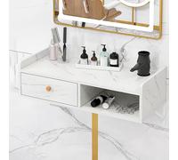 TT-YEC Mesa Flotante De Barbería Minimalista Moderna, Equipo De Salón De Belleza Con Cajones Y Mesa De Almacenamiento Abierta, Estación De Barbería Profesional,Cl60×w30×h16cm