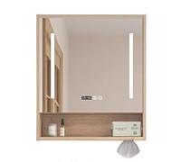 TT-YEC Moderno Y Elegante Armario con Espejo para Baño, Que Incluye Un Botiquín Iluminado Y Un Mueble De Almacenamiento con Espejo para Tocador, Equipado con Antivaho Y Reloj,L57cm a