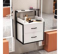 TT-YEC Mueble De Peluquería Colgante Clásico Con 2 Cajones De Almacenamiento Y Soporte Para Secador De Pelo, Mesita De Noche Flotante, Estación De Almacenamiento Para Estilista,A