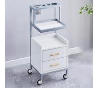 TT-YEC Organizador Para Salón De Belleza, Armario Para Equipos De Spa, Carrito De Salón Con Cajones Y Soporte Para Secador De Pelo, Carrito De Salón Profesional Con Ruedas,A