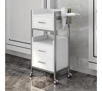 TT-YEC Organizador Para Salón De Belleza, Armario Para Equipos De Spa, Carrito De Salón Con Cajones Y Soporte Para Secador De Pelo, Carrito De Salón Profesional Con Ruedas,F