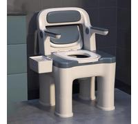 TT-YEC Silla De Códica De Cabecera De Altura, Ajustable, Silla De Ducha Con Bosque Suave Y Asiento, Noquedo Portátil Para Personas Mayores, Alternativa De Inodoro Seguro,Azul
