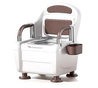 TT-YEC Silla Inodoro De Lujo, Inodoro Portátil Para El Hogar, Ajustable En Altura, Con Cojín Y Respaldo, Silla Inodoro Para Adultos Mayores, Capacidad De Carga 200 Kg