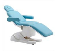 TT-YEC Sillón De Masaje Facial Totalmente Eléctrico De 3 Motores, Cama Multifuncional Reclinable De Belleza, Altura Ajustable Eléctricamente, Respaldo, Reposapiernas, Sillón De Spa,Azul