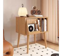 TT-YEC Soporte Creativo para Tocadiscos De Madera con Mueble para Discos De Vinilo, Estante para CD Y Mesa Organizadora, Adecuado para Salas De Música Y Salas De Estar,C