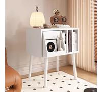 TT-YEC Soporte Creativo para Tocadiscos De Madera con Mueble para Discos De Vinilo, Estante para CD Y Mesa Organizadora, Adecuado para Salas De Música Y Salas De Estar,A