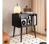 TT-YEC Soporte Creativo para Tocadiscos De Madera con Mueble para Discos De Vinilo, Estante para CD Y Mesa Organizadora, Adecuado para Salas De Música Y Salas De Estar,B