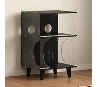 TT-YEC Soporte para Tocadiscos De Gran Capacidad De 3 Niveles, Armario para Guardar Discos De Vinilo, Estante De Exhibición De CD De Acrílico, Mesa Auxiliar Pequeña De Madera,B