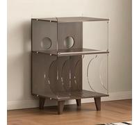 TT-YEC Soporte para Tocadiscos De Gran Capacidad De 3 Niveles, Armario para Guardar Discos De Vinilo, Estante De Exhibición De CD De Acrílico, Mesa Auxiliar Pequeña De Madera,A