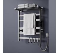 TT-YEC Toallero Eléctrico De Aleación De Aluminio, Calentador De Toallas De Pared para Baño con Temporizador Y Control De Temperatura, Secador De Mantas para El Hogar.,L45cm Right Exit a