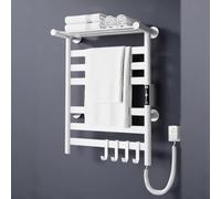 TT-YEC Toallero Eléctrico De Aleación De Aluminio, Calentador De Toallas De Pared para Baño con Temporizador Y Control De Temperatura, Secador De Mantas para El Hogar.,L50cm Right Exit a