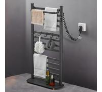 TT-YEC Toallero Eléctrico De Pie para Baño con Temporizador Y Control De Temperatura, Toallero De Aluminio, 12 Barras Calefactoras Y Estantes Superior E Inferior.,Right Exit d