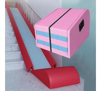 TT-YEC Toboganes para Niños De Interior Y Exterior, Toboganes Plegables Extralargos con Asas Antideslizantes, Juegos De Escaleras para El Hogar, Equipo De Juegos para Escalar,Rosado