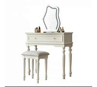 TT-YEC Tocador Retro De Madera Maciza, Elegante Tocador con Cajones Y Taburete Acolchado, Mesa De Sofá Larga Y Estrecha con Espejo LED Que Cambia De Color,D