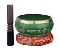 TT-YEL Juego De Cuencos Tibetanos Para Meditación Hechos A Mano, Cuenco Tibetano Para Música De Yoga, Incluye Instrumento De Percusión Y Almohadilla Para Cuenco Tibetano,Verde