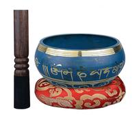 TT-YEL Juego De Cuencos Tibetanos Para Meditación Hechos A Mano, Cuenco Tibetano Para Música De Yoga, Incluye Instrumento De Percusión Y Almohadilla Para Cuenco Tibetano,Azul