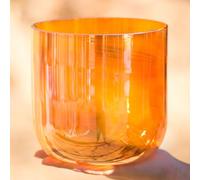 TT-YEL Tazón De Canto De Cristal De 6-8 Pulgadas Naranja, Accesorio De Chakra De Yoga De Meditación, Tazón De Música Hecha A Mano Con Batidor Y Anillo De Goma, Decoración Única,8 inches