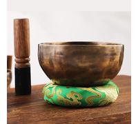 TT-YEL Tazón De Canto Hecho A Mano De Cobre, Incluye Batidor Y Almohadilla para El Tazón para El Equilibrio De Chakra De Meditación De Yoga, Fácil De Tocar para Crear Un Sonido Hermoso,11cm