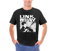 TT44TRTFxdr Link-Wray-T-Shirt-Screen-Print-Short-Sleeve-Shirt-Cotton
