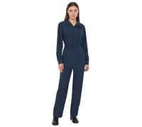 TTAO Mono de trabajo para mujer de una pieza, traje de protección largo, elástico, con botones, para manualidades, uniforme de rally, para el tiempo libre, azul marino, S