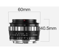 TT Artisan 23 mm F/1.4 APS-C Conexión de Lente Sony E Mount Silver Lente Gran Angular Manual para cámaras sin Espejo
