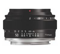 Lente TTArtisan de 50mm F2 para cámaras de Marco Completo, MF para cámaras sin Espejo, Solo para cámaras Sony E-Mount A7 A7II A7R A7S A9 APS-C: A5000 NEX-3 NEX-5 NEX-7 NEX5C y más Negro.