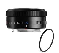 TTArtisan AF 27mm f/2.8 Objetivo Pancake APS-C (Equivalente 40.5mm) - Kit con Filtro UV de Protección 39mm - Autofoco STM, Compacto y Ligero, Ideal para Street y Viaje, para Fujifilm X (Negro)