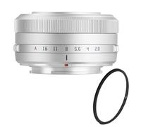 TTArtisan AF 27mm f/2.8 Objetivo Pancake APS-C (Equivalente 40.5mm) - Kit con Filtro UV de Protección 39mm - Autofoco STM, Compacto y Ligero, Ideal para Street y Viaje, para Fujifilm X (Plata)