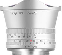TTARTISAN APS-C 7,5 mm F2 Fisheye Objetivo, 180° Ultra Wide Angle, gran apertura F2 con anillo de apertura, compatible con cámaras Sony E-Mount A5000, A5100, A6000, A6100, A6300, A6400, A6500