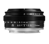 TTArtisan APS-C - Lente de Cuerpo de Metal F2 de 25 mm Compatible con Montura M43, Color Negro