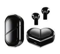 Ttbesmi Auriculares inalámbricos con forma de corazón para niñas y niños, bonitos auriculares invisibles pequeños y pequeños, Bluetooth para orejas pequeñas, canales de oídos, mujeres, oro rosa, azul