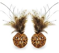 TTcat 2 juguetes interactivos de bola de gato con campana, juguetes interactivos para masticar gatos para gatitos de interior