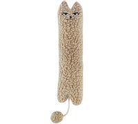 TTcat Almohada matatabi de hierba gatera plateada para gatos y gatitos, juguete para patear gatos, almohada de gato de tamaño grande, juguete de peluche calmante para gatos (beige).