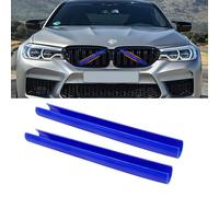 TTCR-II 2 adornos de rejilla a rayas, cubierta de rayas compatible con cubiertas de soporte BMW V, accesorios de protección para cubierta de rejilla para serie 1, 2, 3, 4, 5, 6, G32, G11 G12 (azul)
