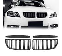 TTCR-II 2PCS Compatible con Rejilla de Radiador Negro BMW Serie 3 E90 E91 | Rrejilla Delantera Riñón, Griglia a Doppia del Radiatore E90 E91 Touring 320i 325i 325xi 323i 328i 328xi 335i 335xi 2005-2008