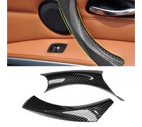 TTCR-II 2PCS Sin Desmontaje Compatible con Manija de Puerta BMW Series 3 E90 E91 E92 E93 316 318 320 323 325 328 2005-2011, E90 Tiradores interiores con Clip E91 Manija Derecho del Pasajero-Carbono