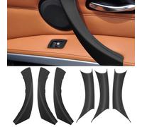 TTCR-II 6PCS Sin desmontaje Compatible con Manija de Puerta BMW Series 3 E90/E91/E92/E93 316 318 320 323 325 2005-2011, Tirador de Puertas Interior Izquierda + Derecha 3 Series Manija Interior -Negro