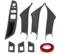 TTCR-II 7PCS Compatible con Manija Puerta BMW Series 5 F10/F11 2010-2016, Encaje Presión/Adhesivo Tirador Puertas Interior BMW F11 Panel Controles Ventana Conductor/Tapas Manija Puerta Pasajero-Negro