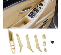 TTCR-II 7PCS Compatible con Manija Puerta BMW Series 5 F10/F11, Lado del Conductor, Interruptor de Ventana, Reposabrazos+Tirador de la Puerta del Copiloto+Cubierta del Interruptor de Ventana-Beige