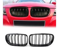 TTCR-II Compatible con parrilla E90, riñón de listones dobles para serie 3 E90 E91 2009-2011 328i 318i 320i 323i 325i 330i 335i 4D 4 Puertas 2 accesorios E91 2009 parrilla frontal negro brillante
