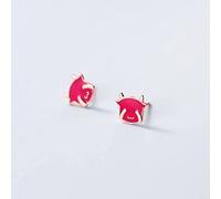 TTDGYYXW Lady's Temperature-Changing Simple Earrings, Glossy Animal Ear Jewelry, &Rose,